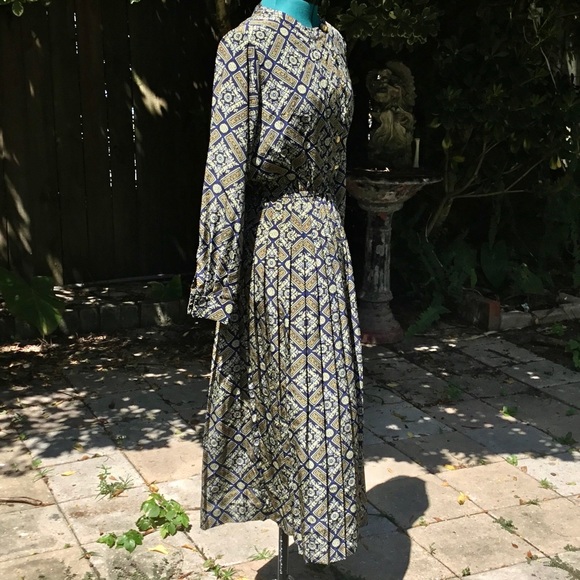 Talbots Vintage 80’s Baroque Pleated Dress - Picture 2 of 6